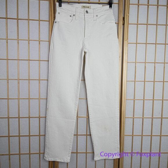 NEW Madewell Mid-Rise Perfect Vintage Straight Jean in Tile White, 25 - Picture 2 of 16